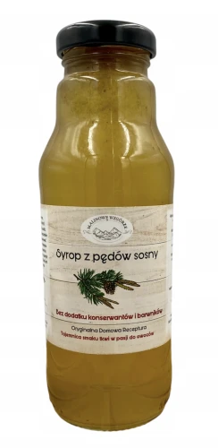 Malinowe Wzgórze Syrop z Pędów Sosny 300 ml Naturalny Syrop do Herbaty i Napojów