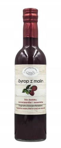 Malinowe Wzgórze Syrop z Malin 375 ml Naturalny Syrop do Herbaty Napojów i Deserów