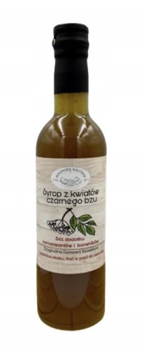 Malinowe Wzgórze Syrop z Kwiatów Czarnego Bzu 375 ml Naturalny Syrop do Herbaty