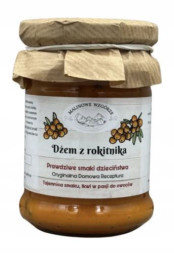 Malinowe Wzgórze Dżem z Rokitnika 270 g Niskosłodzony Tradycyjny Dżem Owocowy
