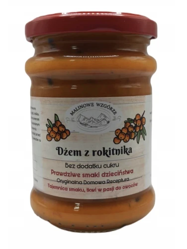 Malinowe Wzgórze Dżem z Rokitnika Bez Cukru 270 g 97% Owoców Naturalny Dżem