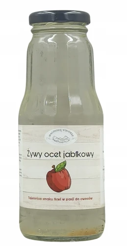 Malinowe Wzgórze Ocet Jabłkowy 300 ml Niefiltrowany Niepasteryzowany Naturalny z Polskich Jabłek