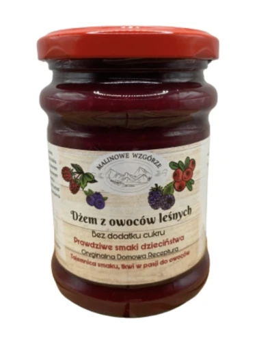 Malinowe Wzgórze Dżem z Owoców Leśnych Bez Cukru 270 g 97% Owoców Naturalny Dżem
