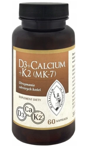 Franciszkański D3 + Calcium + K2 MK-7 – Wapń Witamina D3 2000 IU K2 – 60 kapsułek.