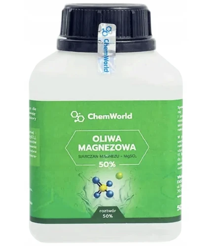 CHEMWORLD Oliwa Magnezowa 50% – Siarczan Magnezu MgSO4 – 500 ml