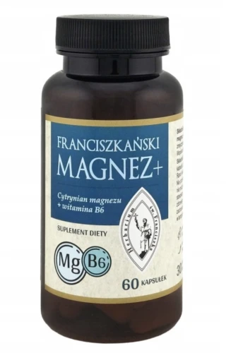 Franciszkański MAGNEZ+B6  NA ZMĘCZENIE, MIĘŚNIE I UKŁAD NERWOWY  60 kapsułek