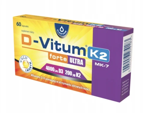 D-Vitum Forte ULTRA D3 4000 j.m. + K2 NA KOŚCI I ODPORNOŚĆ 60 kaps.