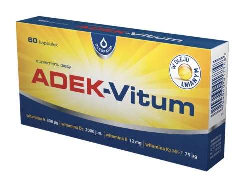 Oleofarm ADEK-Vitum WITAMINY ADEK NA ODPORNOŚĆ I KOŚCI 60 kapsułek