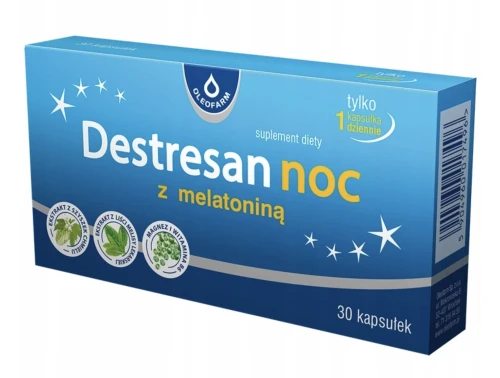 Oleofarm Destresan Noc MELATONINA NA SEN I ZASYPIANIE 30 kapsułek