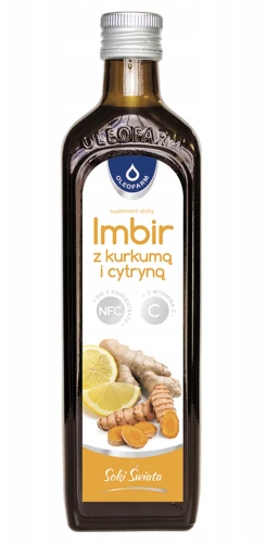 Oleofarm Imbir Kurkuma Cytryna z WITAMINĄ C NA ODPORNOŚĆ 490 ml