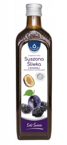 Sok z Suszonej Śliwki z WITAMINĄ C BEZ DODATKU CUKRU 490 ml