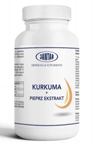 Jantar Kurkuma + Pieprz NA TRAWIENIE I WĄTROBĘ Vegan 90 kaps.
