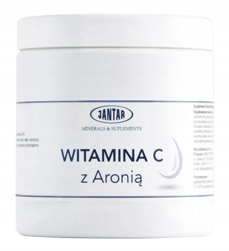Jantar Witamina C z Aronią 1000 mg NA ODPORNOŚĆ W PROSZKU 500 g
