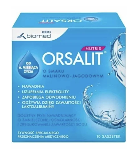 Orsalit Nutris 10 saszetek – NA ODWODNIENIE DLA DZIECI 6M+