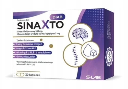 SinaXto Diab 30 kapsułek – NA UKŁAD NERWOWY I POZIOM GLUKOZY