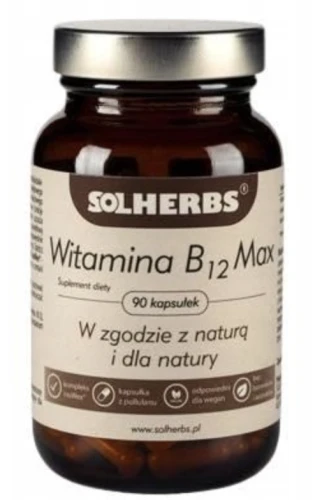 SOLHERBS B12 Max 1000 µg 90 kaps. – NA ENERGIĘ I UKŁAD NERWOWY