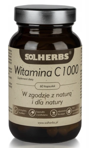 SOLHERBS Witamina C 1000 mg 60 kaps. – NA ODPORNOŚĆ I KOLAGEN