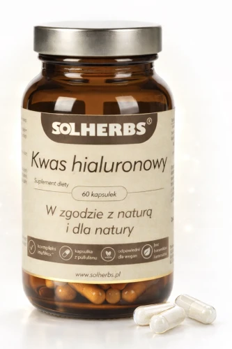 SOLHERBS Kwas hialuronowy 200 mg 60 kaps. – DLA SKÓRY I STAWÓW