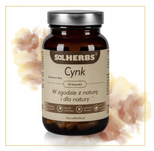 SOLHERBS Cynk 15 mg 60 kaps. – NA ODPORNOŚĆ, SKÓRĘ I WŁOSY