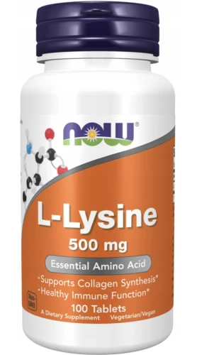 NOW FOODS L-LIZYNA 500 MG 100 TAB. – NA ODPORNOŚĆ I KOLAGEN
