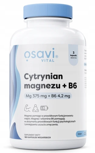 OSAVI CYTRYNIAN MAGNEZU 375 MG + B6 4,2 MG 180 KAPS. – NA NERWY