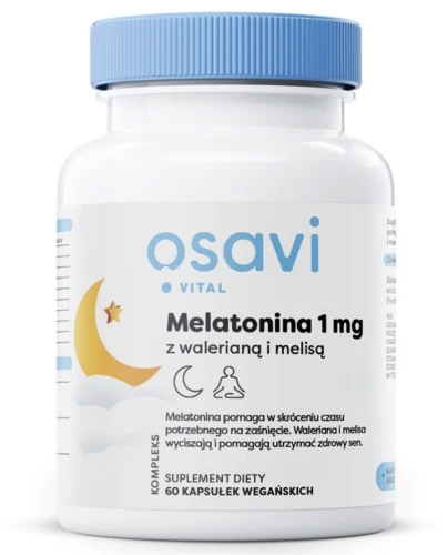 OSAVI MELATONINA Z WALERIANĄ I MELISĄ 1 MG 60 KAPS. – NA SEN