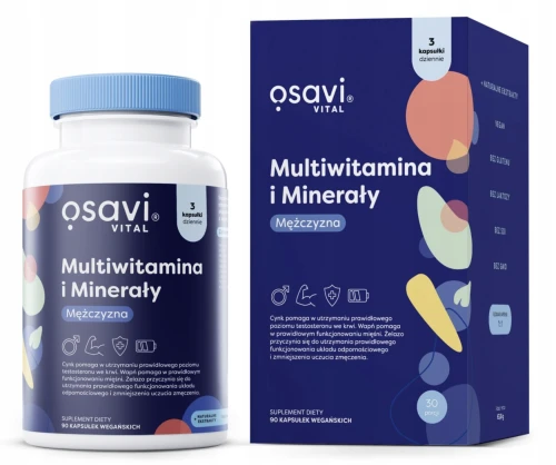 OSAVI MULTIWITAMINA I MINERAŁY MĘŻCZYZNA 90 KAPS. – ENERGIA I ODPORNOŚĆ
