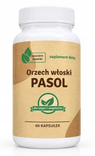 PASOL ORZECH WŁOSKI 500 MG – EKSTRAKT Z ŁUPIN, 60 KAPSUŁEK