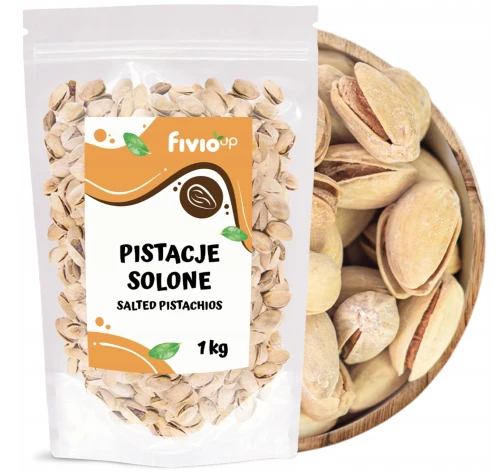 FIVIO UP PISTACJE SOLONE PRAŻONE 1 KG – CHRUPIĄCA PRZEKĄSKA
