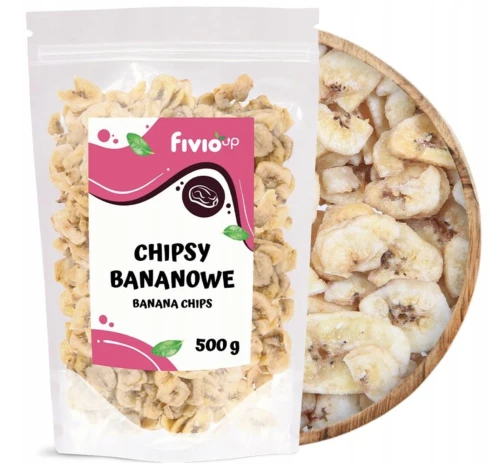 CHIPSY BANANOWE 500 G – CHRUPIĄCA PRZEKĄSKA OWOCOWA