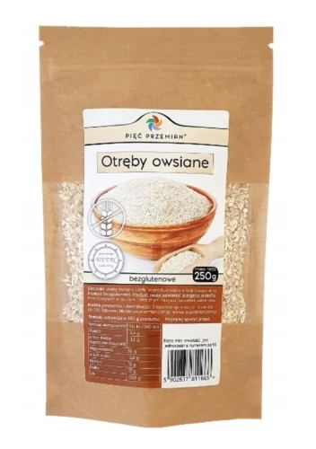 OTRĘBY OWSIANE BEZGLUTENOWE 250 G – DO ŚNIADAŃ I WYPIEKÓW
