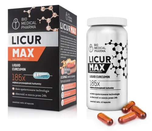 LICUR MAX KURKUMA MICELARNA 720 MG – WSPARCIE ANTYOKSYDACYJNE, 60 KAPSUŁEK