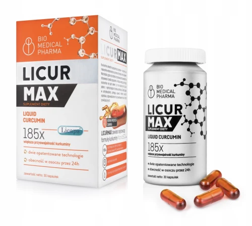 LICUR MAX KURKUMA MICELARNA 720 MG – WSPARCIE ANTYOKSYDACYJNE, 30 KAPSUŁEK
