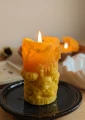 Świeca HALLOWEEN CZASZKI 100% Wosk Pszczeli Naturalna Dekoracja Prezent 28h