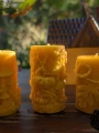 Świeca HALLOWEEN CZASZKI 100% Wosk Pszczeli Naturalna Dekoracja Prezent 28h